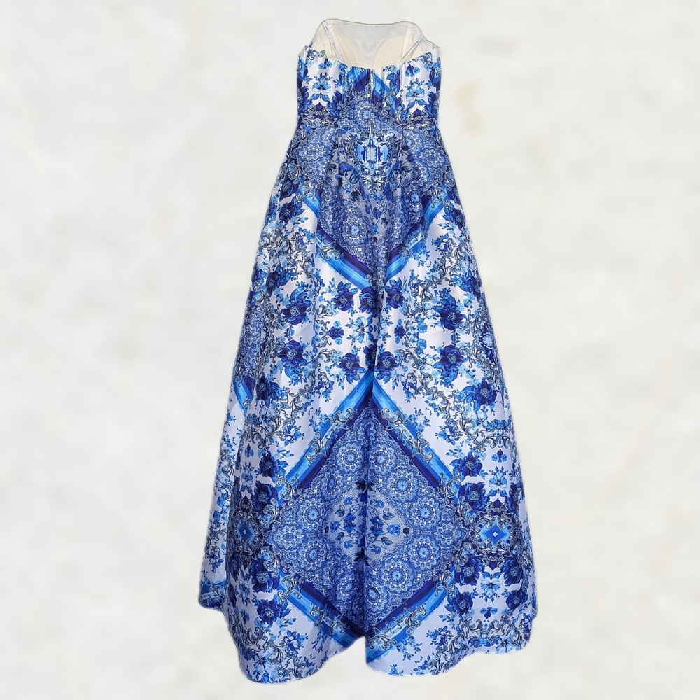 Speechless NWT White, Blue Porcelain Chinoiserie Floral Dress sz 7 Graduation - Picture 5 of 8